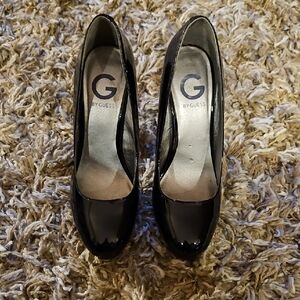 Guess Women's Shiny Black Heels